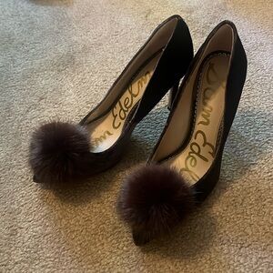 Brown velvet Sam Edelman stilettos